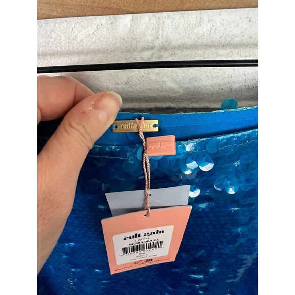 Cult Gaia Women's Laith sequin Maxi Skirt in Nile Blue Size Large NWT - Picture 4 of 6